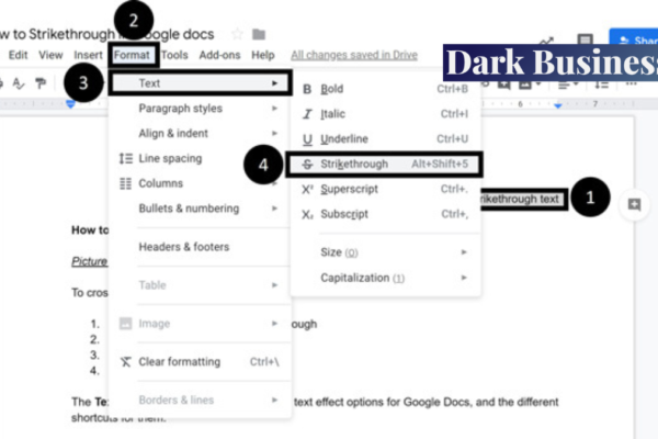 strikethrough google docs