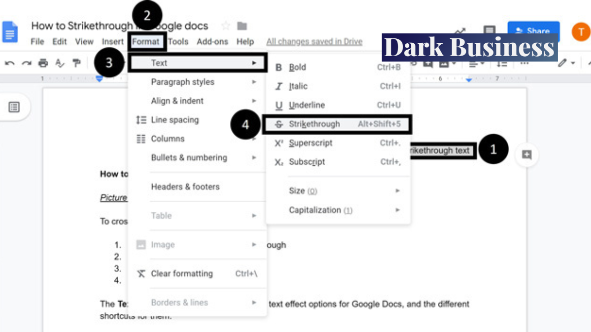 strikethrough google docs